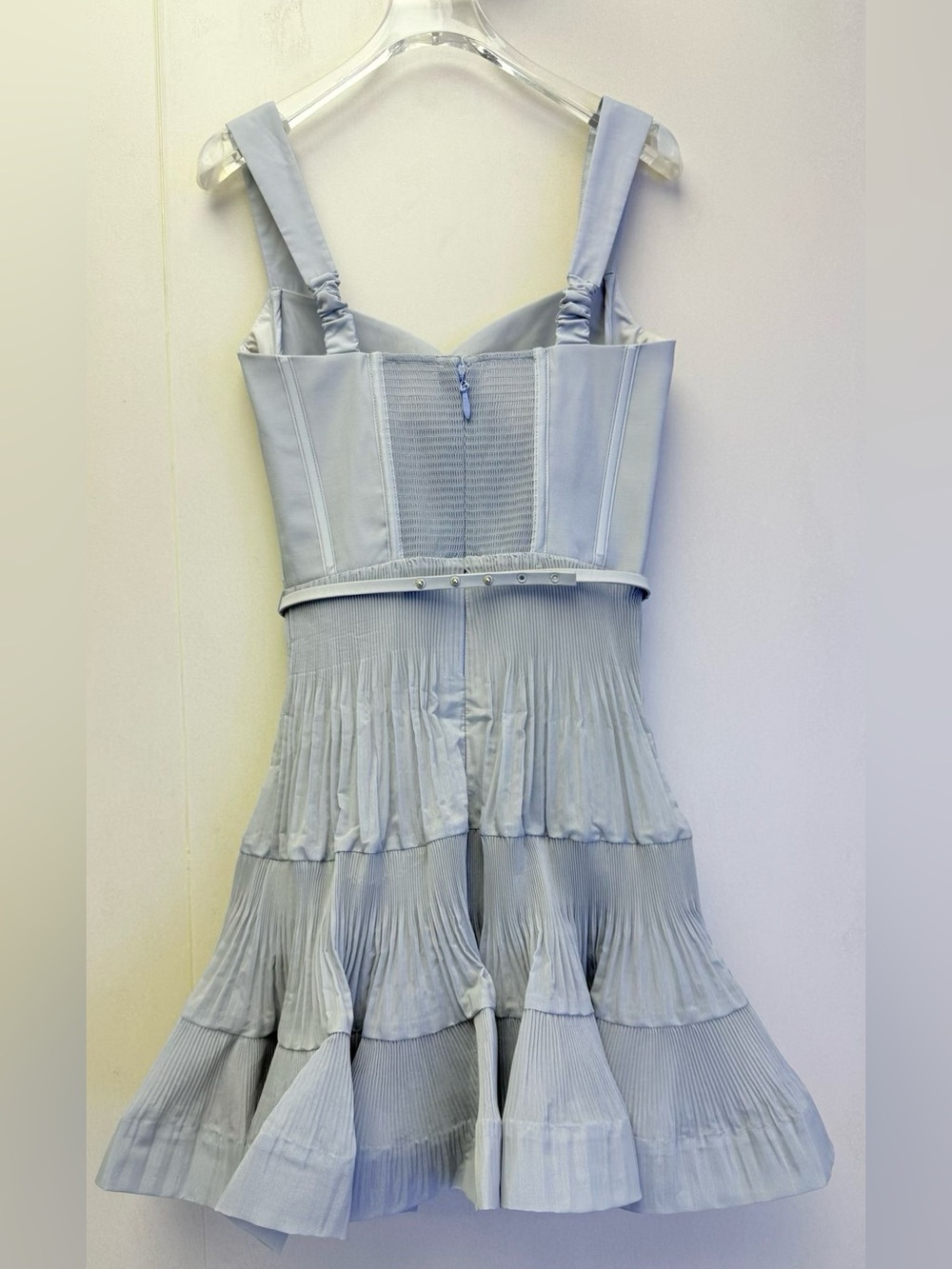 Zimmermann Pleated Draped Mini Dress in steel blue - Picture 10 of 11